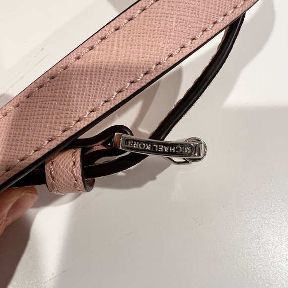 Michael Kors Beige Saffiano Leather Small Ava Crystal’s Top Handle Bag. - Picture 4 of 13